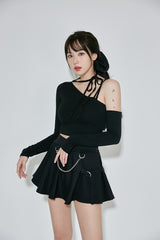 ホルターアンフテッドクロップTシャツ / (9067) Halter Unfooted Crop Tee