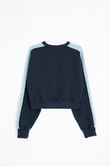 バッグクロップスウェットシャツ / NAVY BAG CROP SWEATSHIRT (fleece)