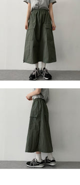 トップTシャツナイロンストリングロングスカート / Top T-shirt nylon string long skirt