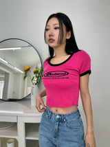 ブラーショートスリーブクロップドTシャツ