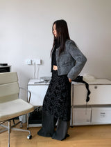 ブラックロングシースルースカート