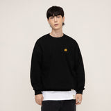 [UNISEX] Drawing Dot Embroidery Backlogo White Clip Sweatshirt (6655513329782)
