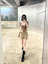 コーティングミニプリーツスカート / 939. Coating mini pleats skirt (2color)