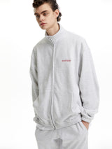 2WAY ZIP UP TRACK TOP WHITE MELANGE (6586538295414)