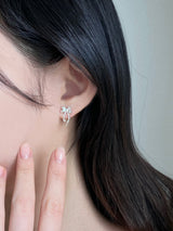 [シルバー925]リボンフリルピアス