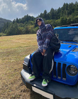 No.0450 P pattern fleece hood JK (3color)