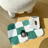 Curvy checkerboard mini rug - Green