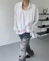 ソーシルクスリットスリーブレス / SO Silk Slit Sleeveless (2 colors)