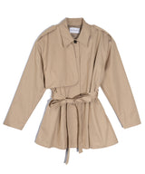 Happiness button half trench coat_beige