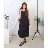 Aria dot dress (navy) (6657243578486)