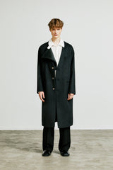 collarless front cover coat black (6615480959094)