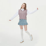 CABLE KNIT VEST_PURPLE (6610822955126)