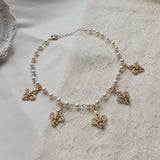 リトルフルール・ド・リスパールチョーカーネックレス / Little Fleur-De-Lis Pearl Choker Necklace