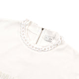 [UNISEX] Detachable Chain Terry T-Shirt (White)