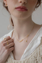 ヒュッゲライフスリムチェーンネックレス/Hygge life slim chain necklace (gold)