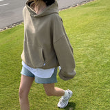 [BELLIDE MADE] Loose fit point embroidered hoodie