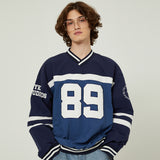 Blockcore nylon V neck sweatshirt