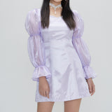 puff sleeve dress lavender