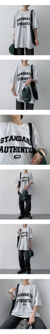 テクスチャーレタリングショートスリーブTシャツ/ Texture lettering short-sleeved T-shirt