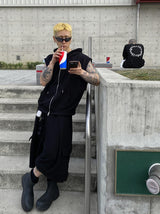 No.9585 C hood sleeveless ZIP-UP (3color)