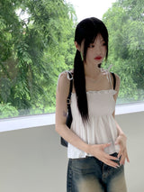 Ollin Smoking Flare String Cropped Sleeveless