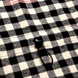 [UNISEX] Oversized Drawstring Checked Shirt (BLACK) (6655762858102)
