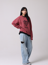 ハートピグメントオーバーサイズフィットスウェットシャツ / Heart Pigment Oversized Fit Sweatshirt_3color
