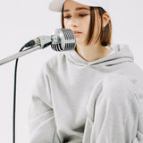 オーバーフィットレタリングパーカー/OVERFIT LETTERING HOODIE-MELANGE GREY