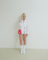 シグネチャーレーベルテリーストリングバッグ / Signature Label Terry String Bag - Hot Pink