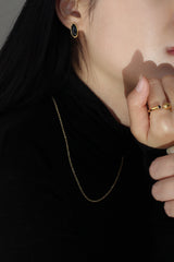 Oval onyx earrings