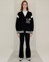 M PATCH VARSITY CARDIGAN BLACK (6691449143414)