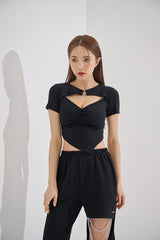 OリングシャーリングクロップTシャツ/O-Ring Shirring Crop Tee(9184)