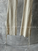 Ribbon open bootcut leggings pants