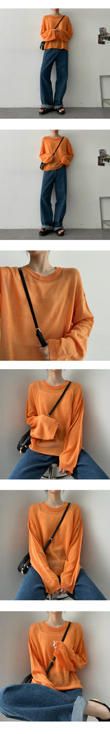 ホッキーラウンドサマー長袖ニット / Hokey Round Summer Long-Sleeved Knitwear