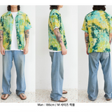 [Hawaiian Shirt] Life in Travel-Tie-dye Lime_M (6626231582838)