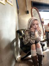 Vintage Ethnic Tteokbokki Hooded Knitwear
