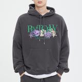 リセントロゴフラワーフーディー/RECENT LOGO FLOWER HOODIE_CHARCOAL