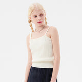 チェリークロップニットノースリーブ / CHERRY CROP KNIT SLEEVELESS [IVORY]