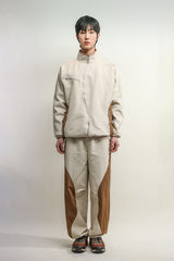 アシンメトリーウェーブパンツ / ASYMMETRIC WAVE PANTS-BROWN ECRU