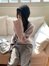 [Wool 10]ポニョマルチミックスラウンド長袖ニット