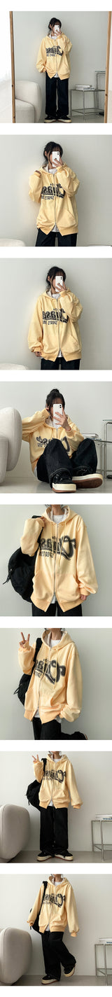 Char Two-Way Coloring Hooded Zip-Up