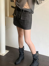 Even Stitch Pocket Cargo Cotton Mini Skirt