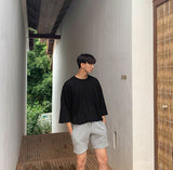 Perfect Slub 3/4 Sleeve Box T (5color) (6699883102326)