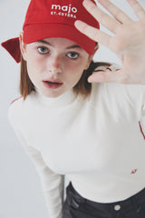カラーラインハーフネックTシャツ / Color Line Half Neck T-Shirt [Ivory]