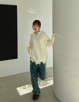 ストレートウォッシュドデニムパンツ/no.5187 Straight Washed Denim Pants (2color)