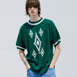 ナバジョパターンリンガーハーフニット / NAVAJO PATTERN RINGER HALF KNIT GREEN