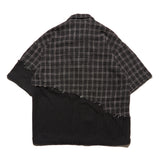 チェック＆レースダメージシャツ / check & lace damanged shirt