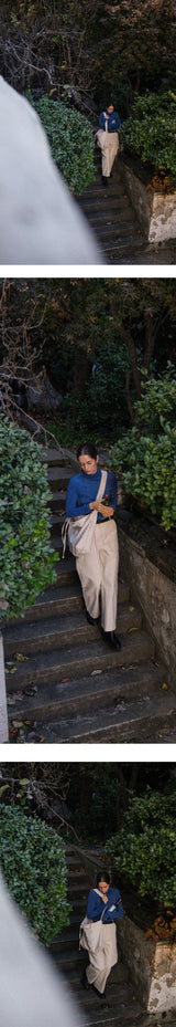 クロスビンテージキャンバスバッグ / Cross Vintage Canvas Bag - Natural