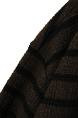 クレムカラーレスカーディガンシャツ/Creme collarless cardigan shirt C6 Brown&Black