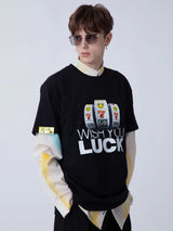 WISH YOU LUCK 1/2 T-SHIRT_BLACK (6582788227190)